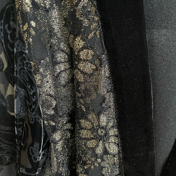 Silk Aris A Velvet & Lace jacket, bell sleeves, peplum style waist, 1XL - Picture 12 of 16